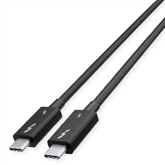 ROLINE Câble Thunderbolt 5 USB type C, M/M, 80Gbit/s, 240W, passif, noir, 0,5 m-Lire la description