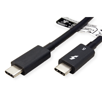 ROLINE Câble Thunderbolt 5 USB type C, M/M, 80Gbit/s, 240W, passif, noir, 0,5 m-Lire la description