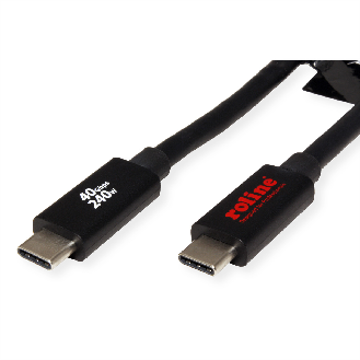 ROLINE USB4 Gen3x2 Kabel, CC, ST/ST, 40Gbit/s, 240W, schwarz, 2 m-Beschreibung lesen