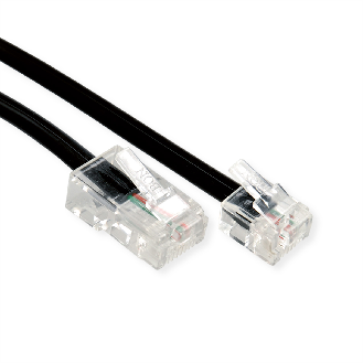 Telefonkabel RJ11 (6P2C) - RJ45 (8P2C), schwarz, 3 m-Beschreibung lesen