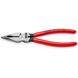 KNIPEX 08 21 185 Spitz-Kombizange mit Kunststoff überzogen schwarz atramentiert 185 mm-Beschreibung lesen