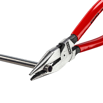 KNIPEX 08 21 185 Spitz-Kombizange mit Kunststoff überzogen schwarz atramentiert 185 mm-Beschreibung lesen