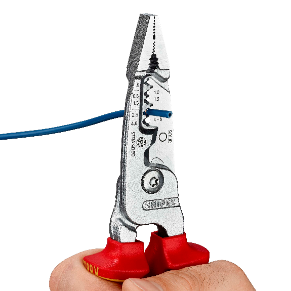 KNIPEX 13 76 200 ME Multifunktions-Elektrikerzange metrisches Modell isoliert mit Mehrkomponenten-Hüllen, VDE-geprüft verchromt 200 mm-Beschreibung lesen