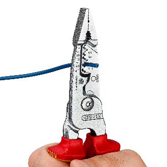 KNIPEX 13 76 200 ME Multifunktions-Elektrikerzange metrisches Modell isoliert mit Mehrkomponenten-Hüllen, VDE-geprüft verchromt 200 mm-Beschreibung lesen