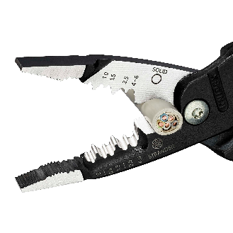 KNIPEX 13 71 200 ME Multifunktions-Elektrikerzange metrisches Modell mit Kunststoff überzogen schwarz atramentiert 200 mm-Beschreibung lesen