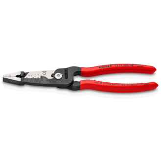 KNIPEX 13 71 200 ME Multifunktions-Elektrikerzange metrisches Modell mit Kunststoff überzogen schwarz atramentiert 200 mm-Beschreibung lesen