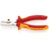 KNIPEX 11 06 160 SB Abisolierzange mit Öffnungsfeder, universal isoliert mit Mehrkomponenten-Hüllen, VDE-geprüft verchromt 160 mm (SB-Karte/Blister)