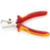 KNIPEX 11 06 160 SB Abisolierzange mit Öffnungsfeder, universal isoliert mit Mehrkomponenten-Hüllen, VDE-geprüft verchromt 160 mm (SB-Karte/Blister)