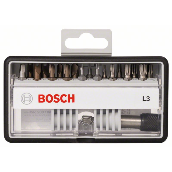 Bosch Schrauberbit-Set Robust Line L Extra-Hart, 18 + 1-teilig, 25 mm, Sicherh. Bosch Schrauberbit-Set Robust Line L Extra-Hart, 18 + 1-teilig, 25 mm, Sicherh.-Beschreibung lesen