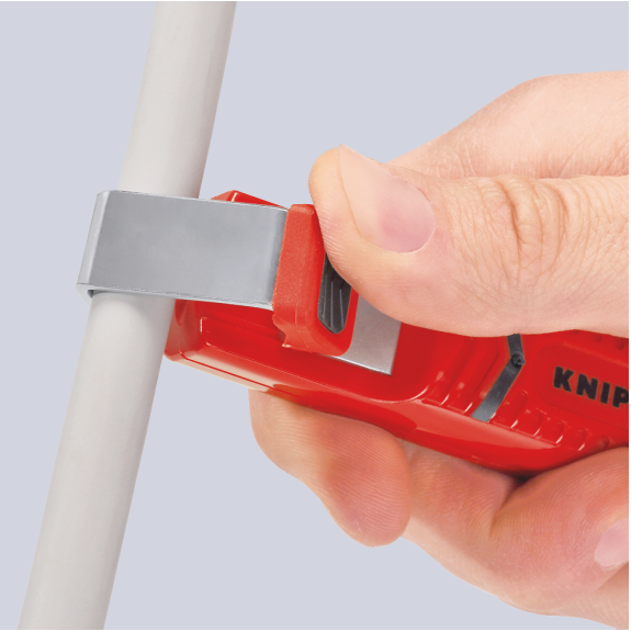 KNIPEX 16 20 16 SB Abmantelungswerkzeug mit Schleppklinge schlagfestes Kunststoffgehäuse 130 mm-Beschreibung lesen