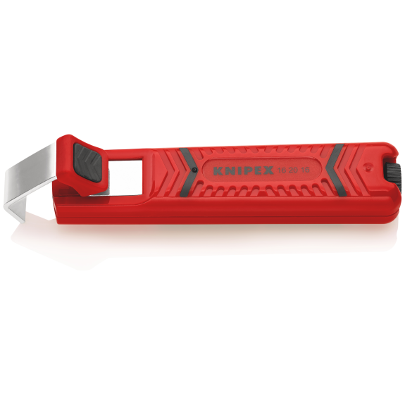 KNIPEX 16 20 16 SB Abmantelungswerkzeug mit Schleppklinge schlagfestes Kunststoffgehäuse 130 mm-Beschreibung lesen