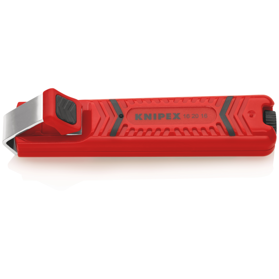 KNIPEX 16 20 16 SB Abmantelungswerkzeug mit Schleppklinge schlagfestes Kunststoffgehäuse 130 mm-Beschreibung lesen