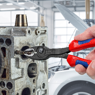 KNIPEX 82 02 200 SB TwinGrip Frontgreifzange mit Mehrkomponenten-Hüllen schwarz atramentiert 200 mm-Beschreibung lesen