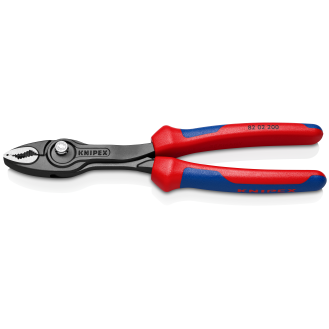 KNIPEX 82 02 200 SB TwinGrip Frontgreifzange mit Mehrkomponenten-Hüllen schwarz atramentiert 200 mm-Beschreibung lesen