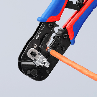 KNIPEX 97 51 13 Crimpzange für RJ45-Westernstecker mit Mehrkomponenten-Hüllen brüniert 190 mm-Beschreibung lesen