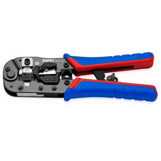KNIPEX 97 51 13 Crimpzange für RJ45-Westernstecker mit Mehrkomponenten-Hüllen brüniert 190 mm-Beschreibung lesen