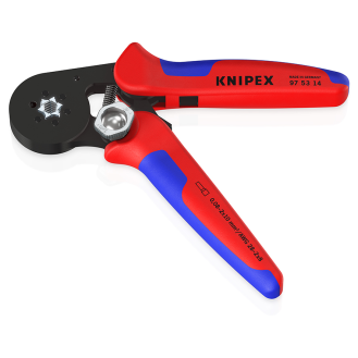 KNIPEX 97 53 14 SB Selbsteinstellende Crimpzange für Aderendhülsen mit Seiteneinführung mit Mehrkomponenten-Hüllen brüniert 180 mm (SB-Karte/Blister)-Beschreibung lesen