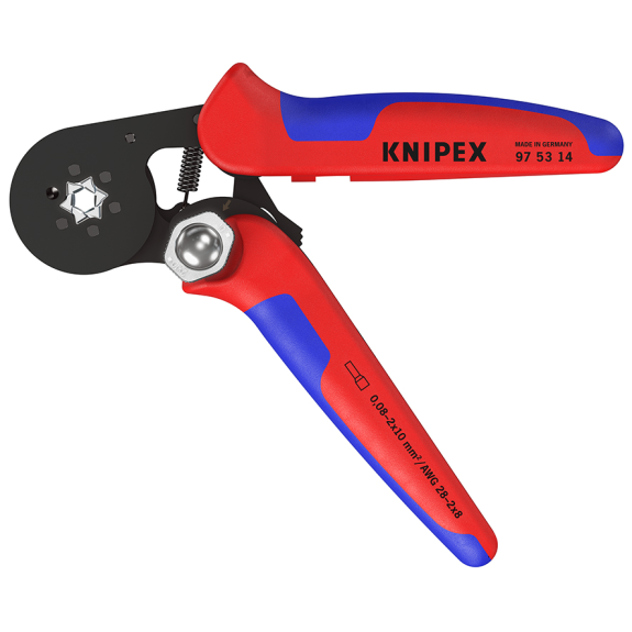 KNIPEX 97 53 14 SB Selbsteinstellende Crimpzange für Aderendhülsen mit Seiteneinführung mit Mehrkomponenten-Hüllen brüniert 180 mm (SB-Karte/Blister)-Beschreibung lesen