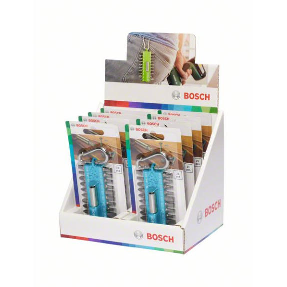 Bosch 21-teiliges Schrauberbit-Set mit Snap-hook (hellblau)  Ausstellerversion-Beschreibung lesen