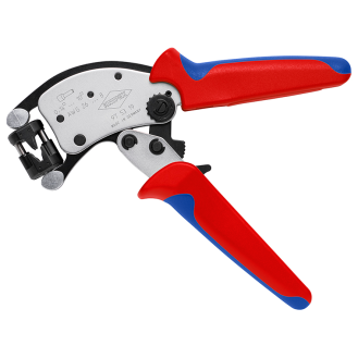 KNIPEX 97 53 19 Twistor T Selbsteinstellende Crimpzange für Aderendhülsen mit drehbarem Crimpkopf mit Mehrkomponenten-Hüllen verchromt 200 mm-Beschreibung lesen