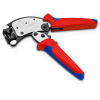 KNIPEX 97 53 19 Twistor T Selbsteinstellende Crimpzange für Aderendhülsen mit drehbarem Crimpkopf mit Mehrkomponenten-Hüllen verchromt 200 mm