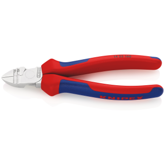 KNIPEX 14 25 160 Abisolier-Seitenschneider mit Mehrkomponenten-Hüllen verchromt 160 mm-Beschreibung lesen