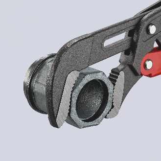 KNIPEX 83 61 015 Rohrzange S-Maul mit Schnelleinstellung mit Kunststoff überzogen grau pulverbeschichtet 420 mm-Beschreibung lesen