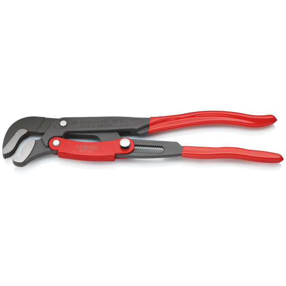 KNIPEX 83 61 015 Rohrzange S-Maul mit Schnelleinstellung mit Kunststoff überzogen grau pulverbeschichtet 420 mm-Beschreibung lesen