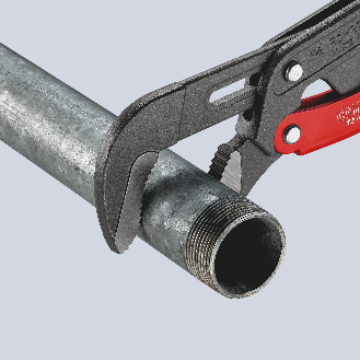 KNIPEX 83 61 015 Rohrzange S-Maul mit Schnelleinstellung mit Kunststoff überzogen grau pulverbeschichtet 420 mm-Beschreibung lesen