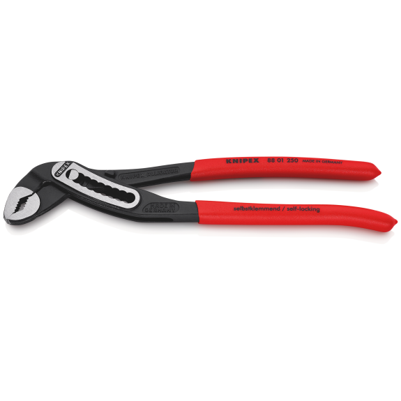 KNIPEX 88 01 250 SB Alligator Wasserpumpenzange mit rutschhemmendem Kunststoff überzogen schwarz atramentiert 250 mm (SB-Karte/Blister)-Beschreibung lesen