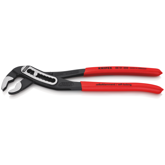 KNIPEX 88 01 250 SB Alligator Wasserpumpenzange mit rutschhemmendem Kunststoff überzogen schwarz atramentiert 250 mm (SB-Karte/Blister)-Beschreibung lesen