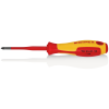 KNIPEX 98 25 01 SL Schraubendreher (Slim) für Kreuzschlitzschrauben Pozidriv isolierender Mehrkomponenten-Griff, VDE-geprüft brüniert 187 mm