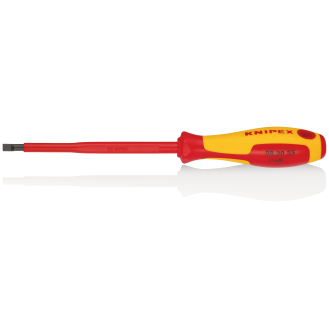 KNIPEX 98 20 55 Schraubendreher für Schlitzschrauben isolierender Mehrkomponenten-Griff, VDE-geprüft brüniert 232 mm-Beschreibung lesen