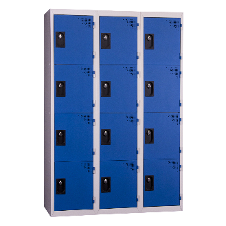 Vestiaires 4 cases x 3 colonnes - En kit - Bleu - Largeur 90cm-Lire la description