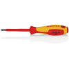 KNIPEX 98 25 01 Schraubendreher für Kreuzschlitzschrauben Pozidriv isolierender Mehrkomponenten-Griff, VDE-geprüft brüniert 187 mm