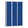 Vestiaire industrie salissante - Monobloc - Bleu - 3 colonnes - Largeur 120cm
