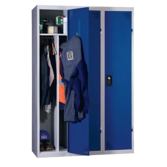 Vestiaire industrie salissante - Monobloc - Bleu - 3 colonnes - Largeur 120cm Vestiaire industrie salissante - Monobloc - Bleu - 3 colonnes - Largeur 120cm-Lire la description