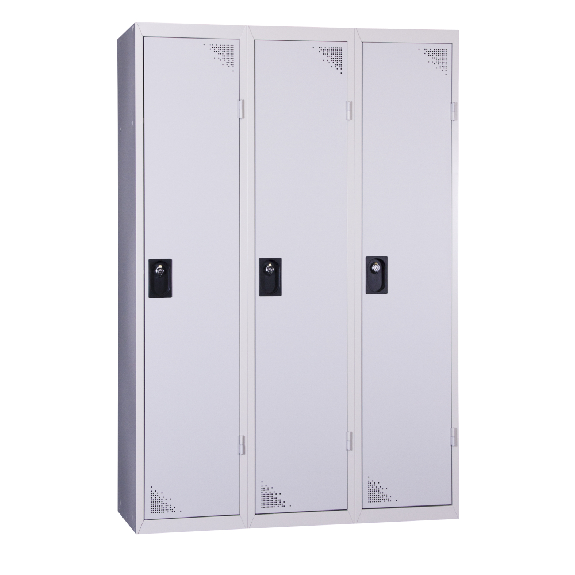 Vestiaire industrie salissante - En kit - Gris - 3 colonnes - Largeur 120cm Vestiaire industrie salissante - En kit - Gris - 3 colonnes - Largeur 120cm-Lire la description