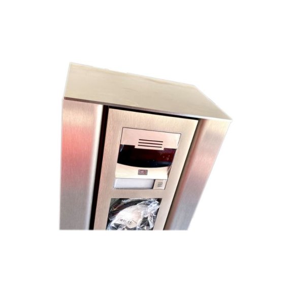 2N STELE PKW AP2, Edelstahl VA Stele, für 2N IP Verso, für 2 Module, Bedienhöhe PKW, Außeneinsatz-Beschreibung lesen