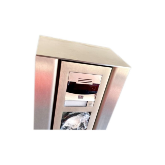 2N STELE PKW AP2, Edelstahl VA Stele, für 2N IP Verso, für 2 Module, Bedienhöhe PKW, Außeneinsatz-Beschreibung lesen