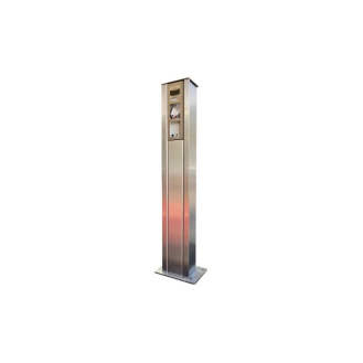 2N STELE PKW AP2, Edelstahl VA Stele, für 2N IP Verso, für 2 Module, Bedienhöhe PKW, Außeneinsatz-Beschreibung lesen