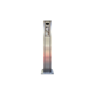2N STELE PKW AP2, Edelstahl VA Stele, für 2N IP Verso, für 2 Module, Bedienhöhe PKW, Außeneinsatz-Beschreibung lesen