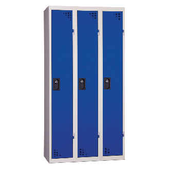 Vestiaire industrie propre - Monobloc - Bleu - 3 colonnes - Largeur 90cm-Lire la description