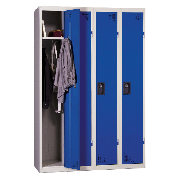 Vestiaire industrie propre - En kit - Bleu - 4 colonnes - Largeur 120cm Vestiaire industrie propre - En kit - Bleu - 4 colonnes - Largeur 120cm-Lire la description