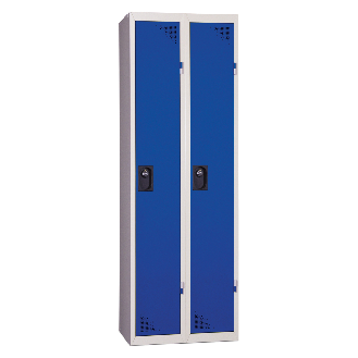 Vestiaire industrie propre - Monobloc - Bleu - 2 colonnes - Largeur 60cm-Lire la description