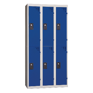 Vestiaires 2 cases x 3 colonnes - En kit - Bleu - Largeur 90cm-Lire la description