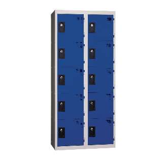 Vestiaires 5 cases x 2 colonnes - En kit - Bleu - Largeur 60cm-Lire la description