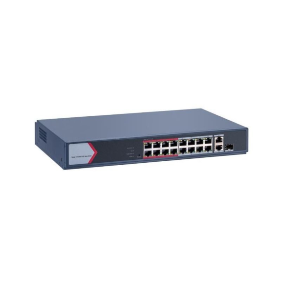 DS-3E1318P-EI(O-STD)V2 Hikvision, Ethernet Switch, smart managed 18x RJ45, 2x SFP shared, PoE 230W, 230VAC-Beschreibung lesen