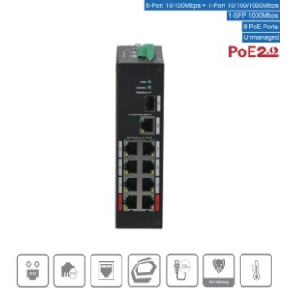 Dahua - PFS3110-8ET-96-V2 - Switch - 8 PoE - 1 SFP, - 10 Port Switch - 8x PoE Ethernet Port 10/100 Mbps - 1x Uplink Eth-Beschreibung lesen