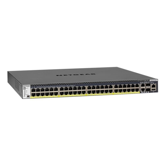 GSM4352PA-100NES, Gigabit Switch, 48x RJ45 PoE+, 2x RJ45 10G, 2x SFP+ 10G, managed, 550W PSU-Beschreibung lesen